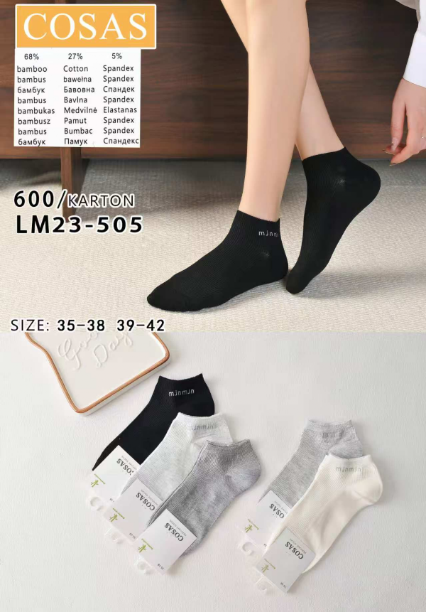 Skarpety damskie Roz 35-42, 1 kolor Paczka 40 szt